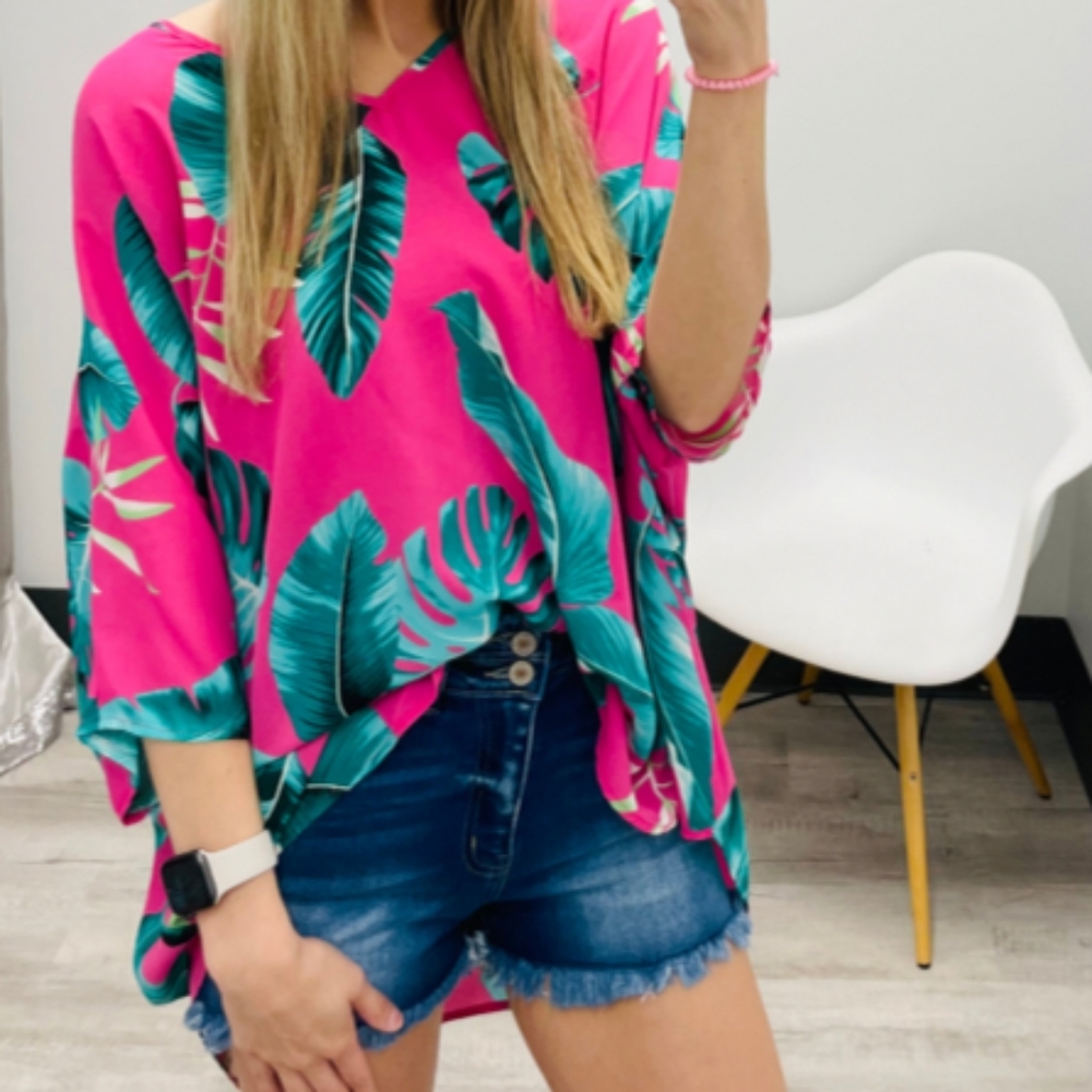 NWT- Adrianne Tropical shirt